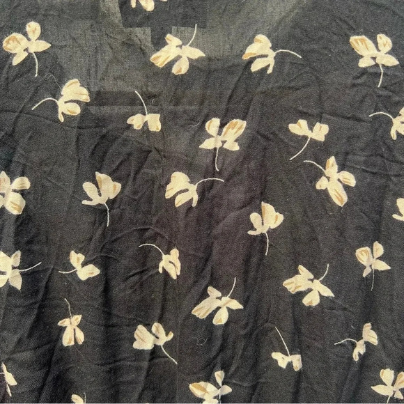 Patrons of Peace long sleeve black floral Tie front Dress floral whimsy Goth S - Picture 12 of 15